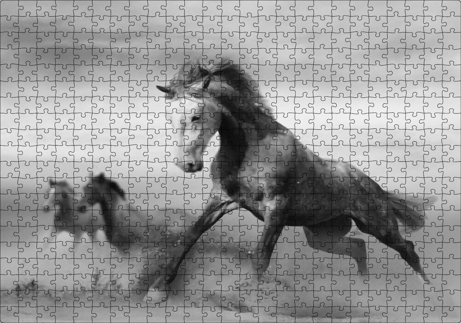 Fırtınada Koşan Atlar Görseli Puzzle Yapboz MDF Ahşap 500 Parça 49 cm X 68 cm