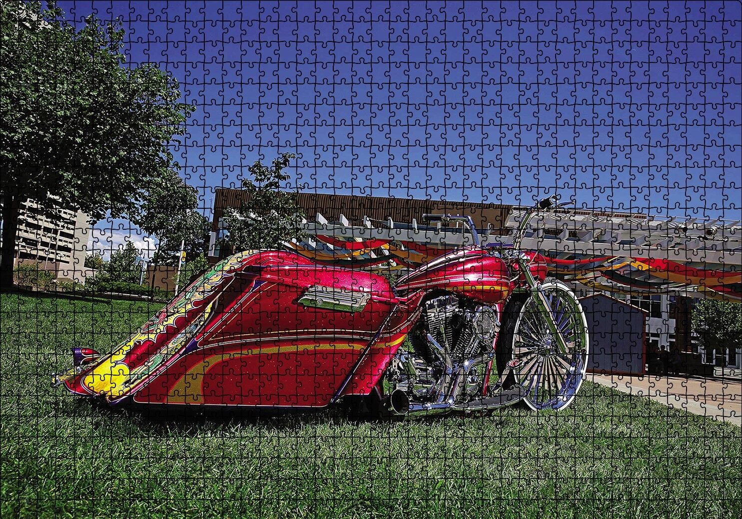 Harley Davidson Road King Görsel Puzzle Yapboz MDF Ahşap 1000 Parça 49 cm X 68 cm