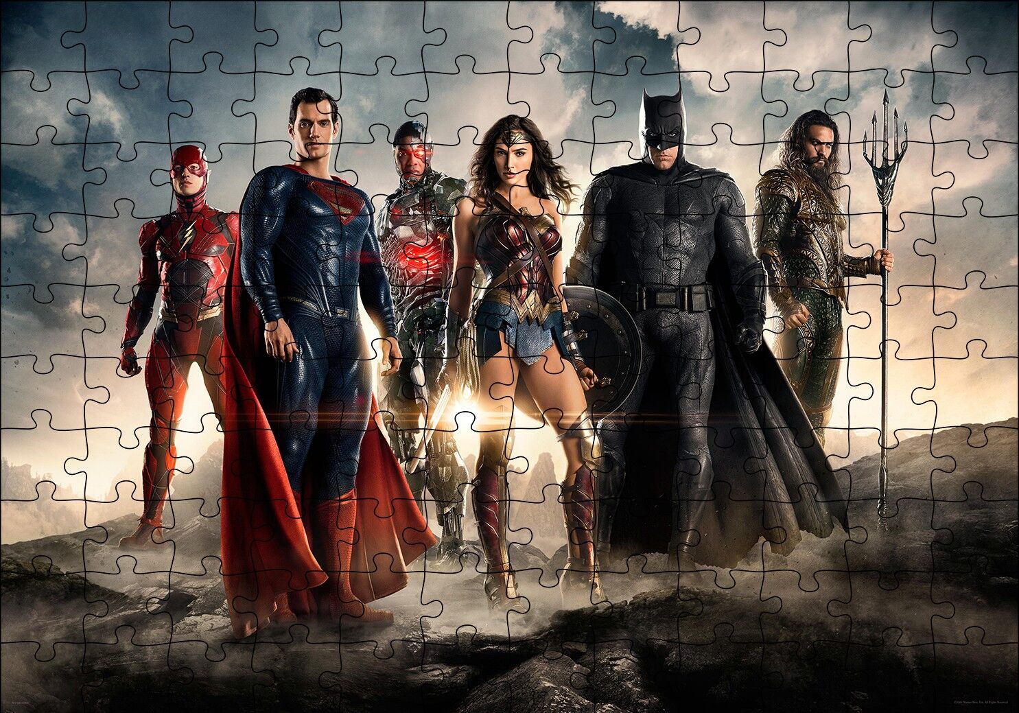 Justice League Kahramanlar Puzzle Yapboz MDF Ahşap