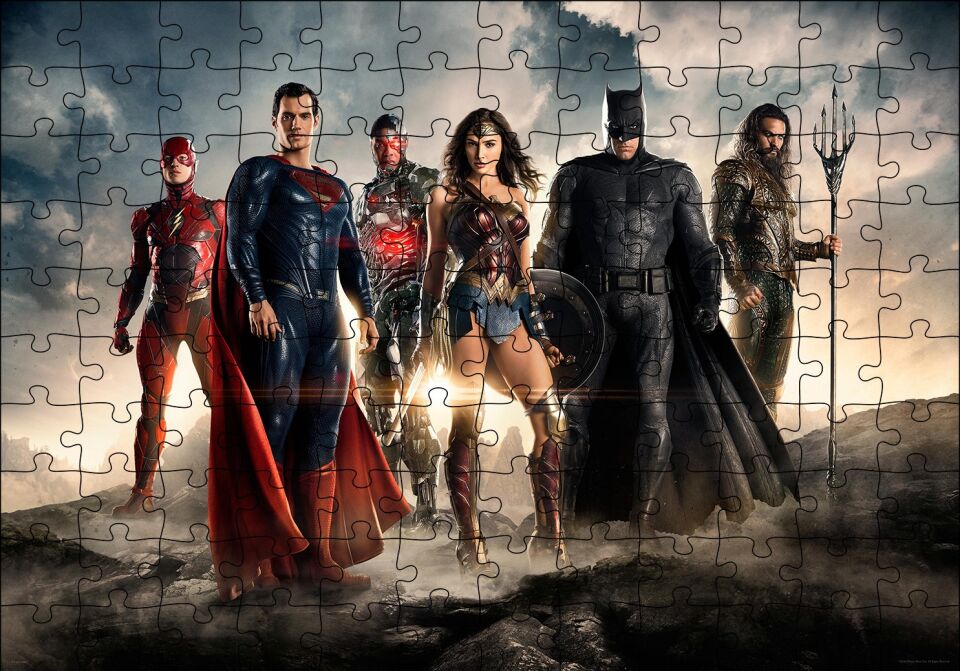 Justice League Kahramanlar Puzzle Yapboz MDF Ahşap