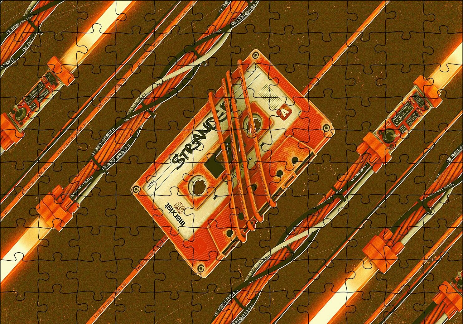 Teknoloji ve Nostalji Yan Yana Puzzle Yapboz MDF Ahşap