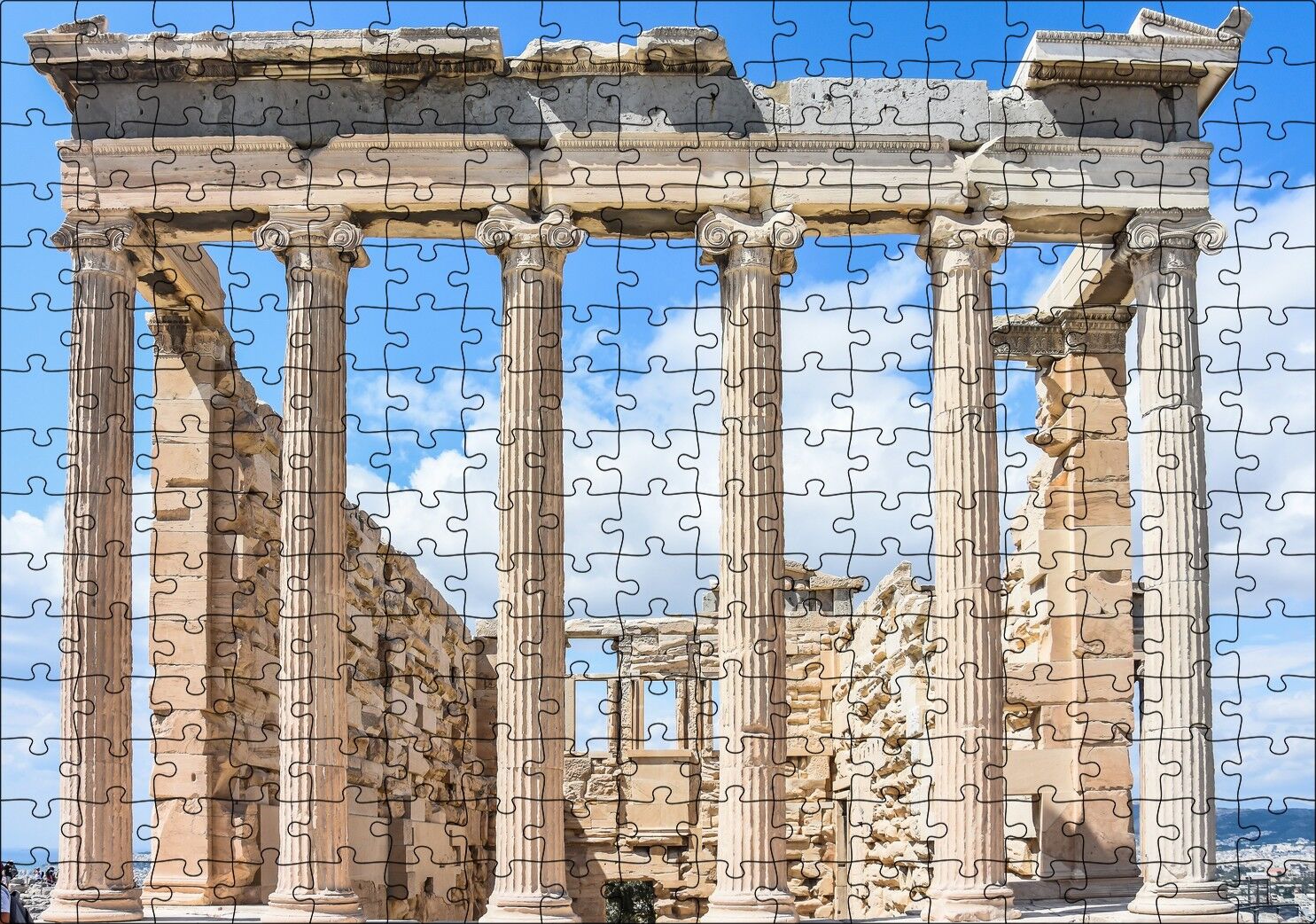 Atina Yunanistan Akropolis Kalıntıları Puzzle Yapboz MDF Ahşap 255 Parça 34 cm X 49 cm