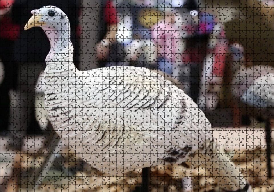 Beyaz Hindi Biblo Puzzle Yapboz MDF Ahşap 1000 Parça 49 cm X 68 cm