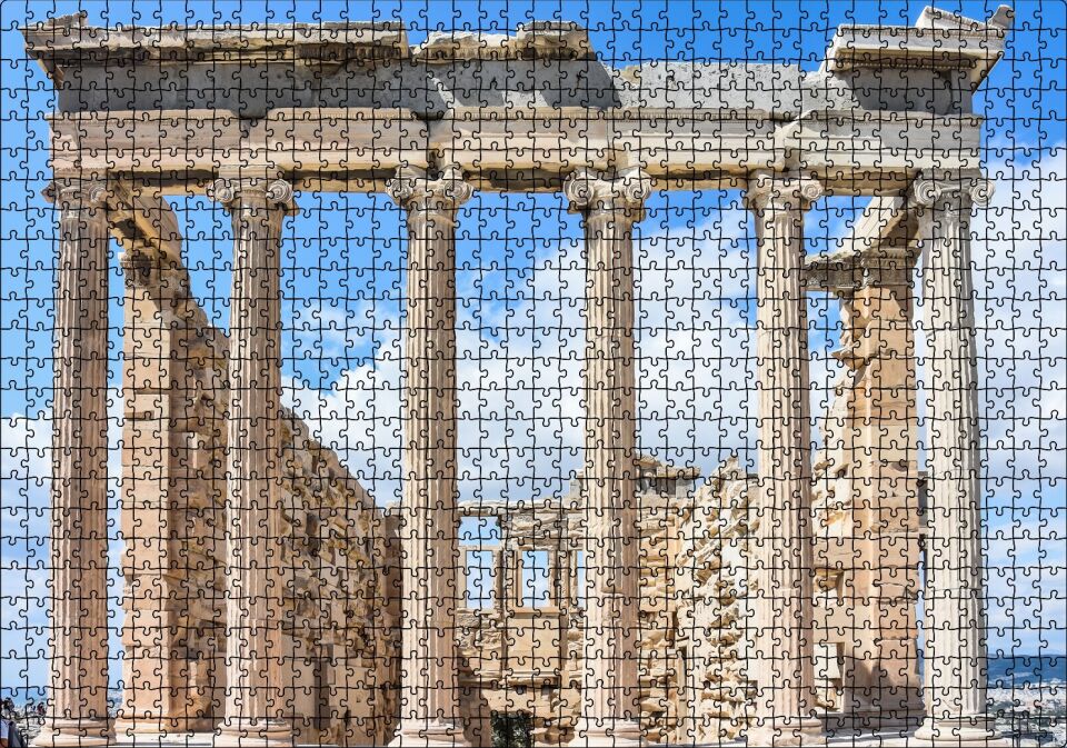 Atina Yunanistan Akropolis Kalıntıları Puzzle Yapboz MDF Ahşap 1000 Parça 49 cm X 68 cm