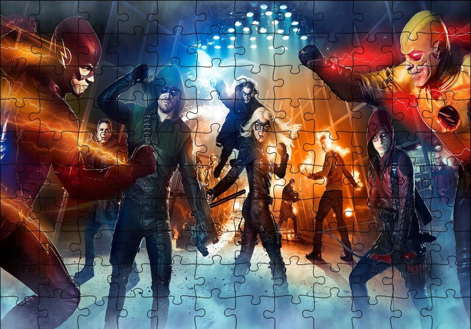 Legends of Tomorrow Tüm Kahramanlar Puzzle Yapboz MDF Ahşap