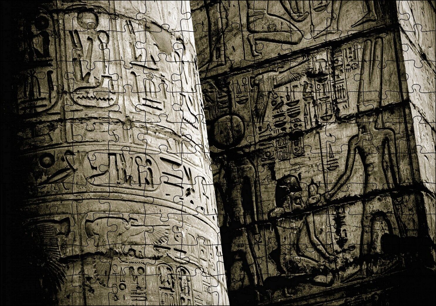 Mısır Duvar Yazıtları Puzzle Yapboz MDF Ahşap