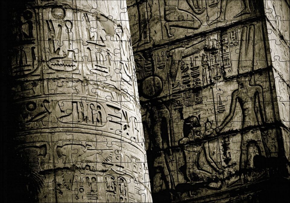 Mısır Duvar Yazıtları Puzzle Yapboz MDF Ahşap