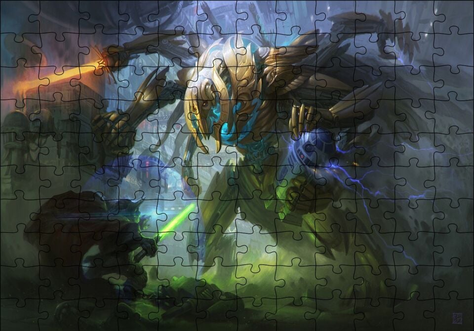 Star Wars Yoda Vs General Grievous Puzzle Yapboz MDF Ahşap