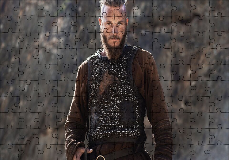 Viking Ragnar Lothbrok Puzzle Yapboz MDF Ahşap