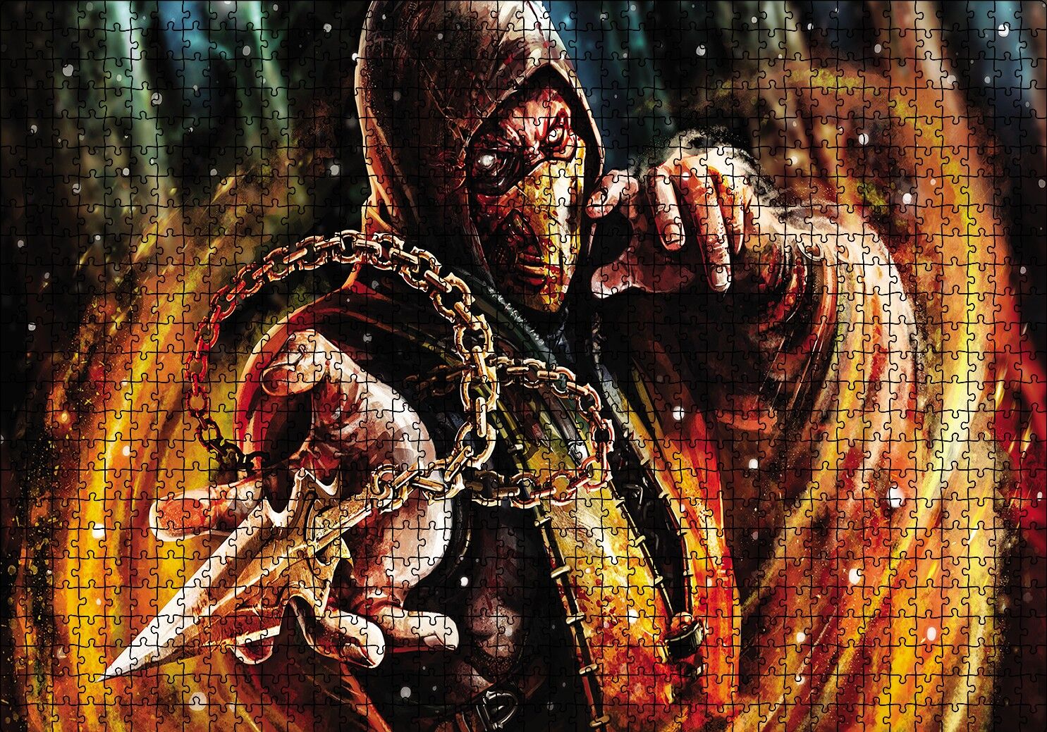Mortal Kombat X Scorpion Puzzle Yapboz MDF Ahşap 1000 Parça 49 cm X 68 cm
