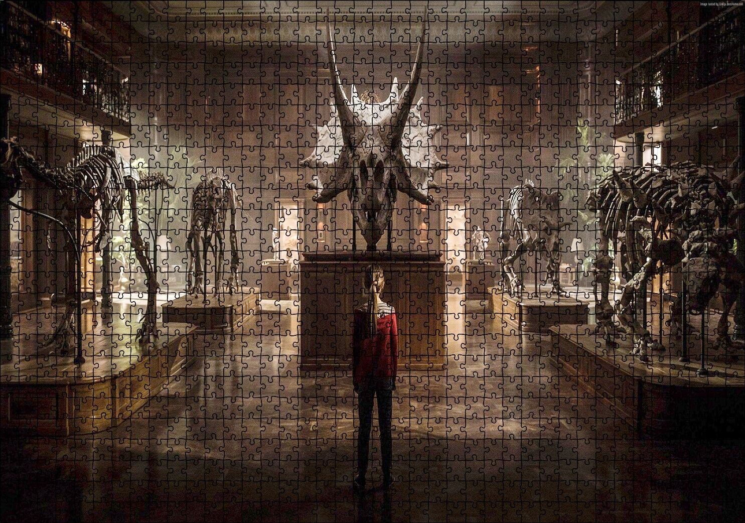 Jurassic World Kayıp Krallık İskelet Müzesi Puzzle Yapboz MDF Ahşap 1000 Parça 49 cm X 68 cm