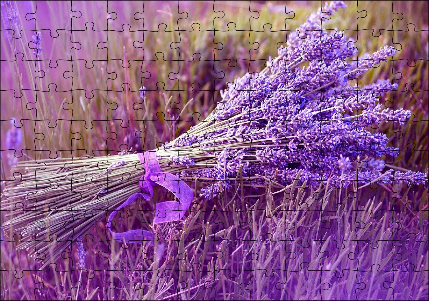 Bir Demet Lavanta Puzzle Yapboz MDF Ahşap 120 Parça 24 cm X 34 cm