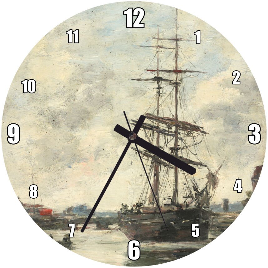 Yelkenli Tekne ve Sandalı Mdf Ahşap Duvar Saati