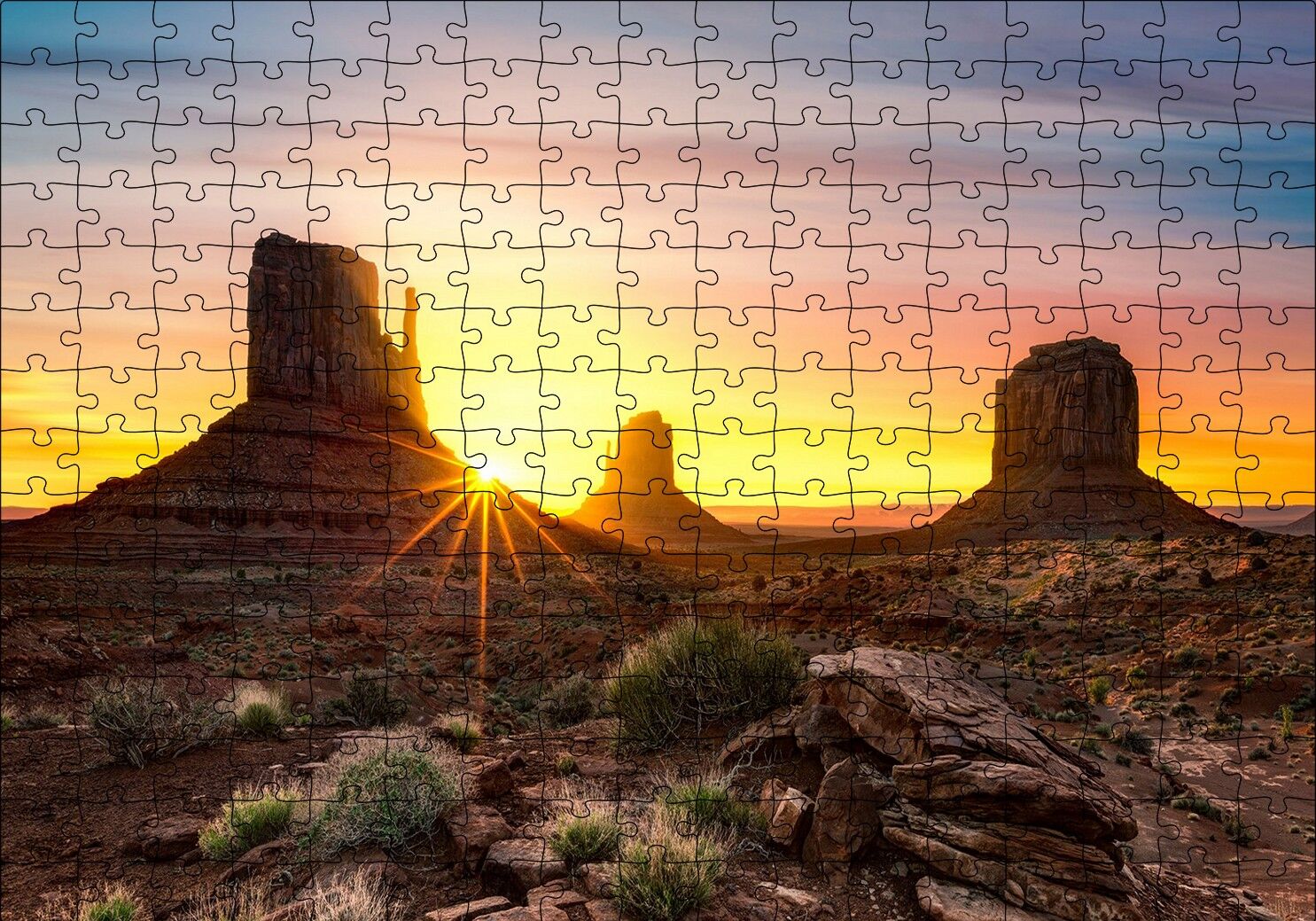 Büyük Kanyonda Gün Batımı Puzzle Yapboz MDF Ahşap 255 Parça 34 cm X 49 cm