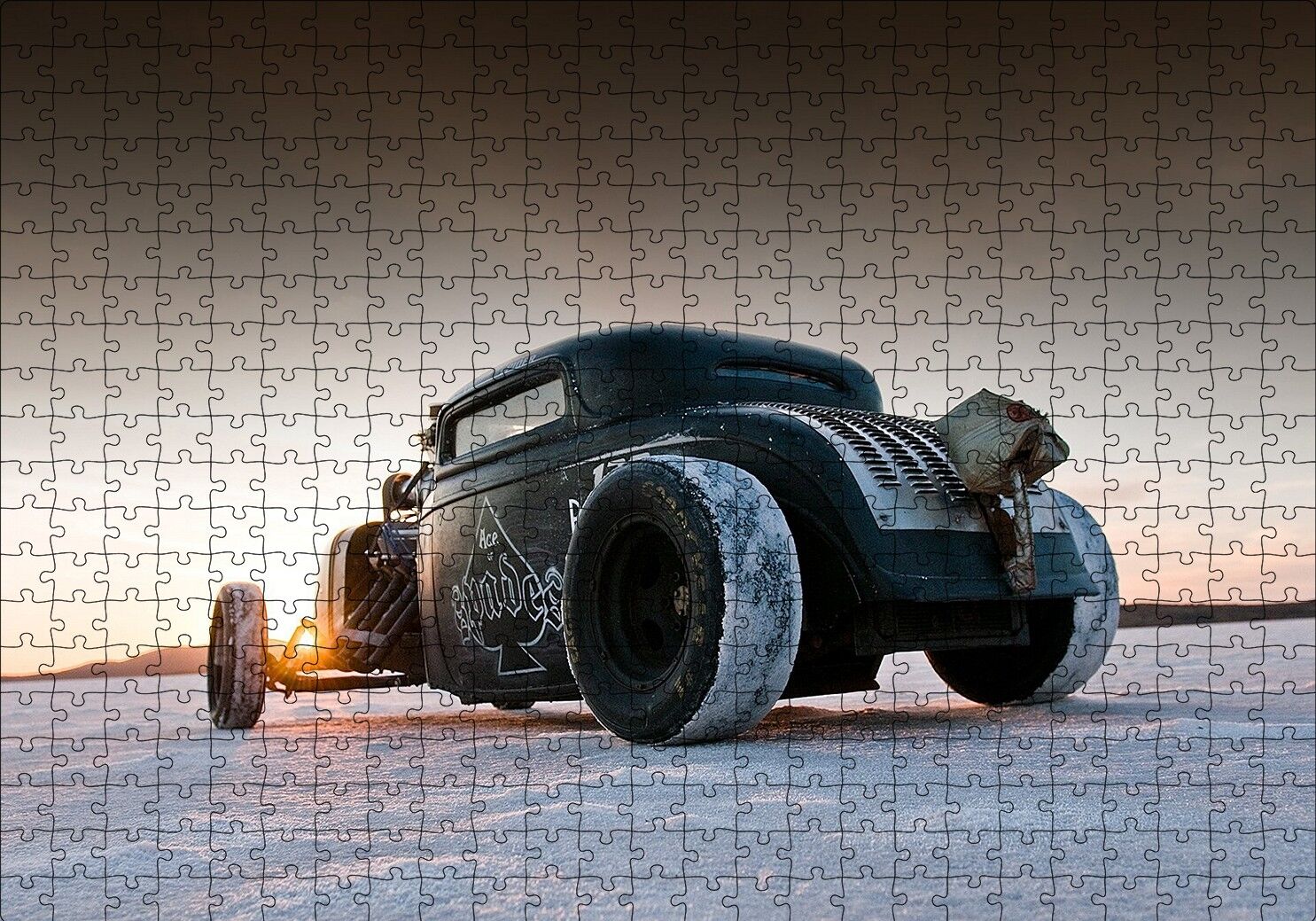 Motörhead Maça As Antika Araba Puzzle Yapboz MDF Ahşap 500 Parça 49 cm X 68 cm
