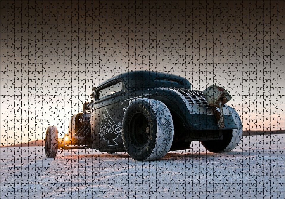 Motörhead Maça As Antika Araba Puzzle Yapboz MDF Ahşap 1000 Parça 49 cm X 68 cm