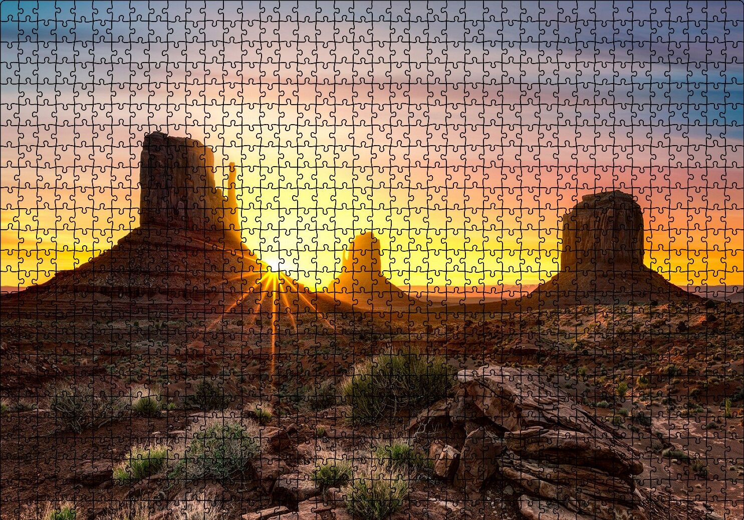 Büyük Kanyonda Gün Batımı Puzzle Yapboz MDF Ahşap 1000 Parça 49 cm X 68 cm