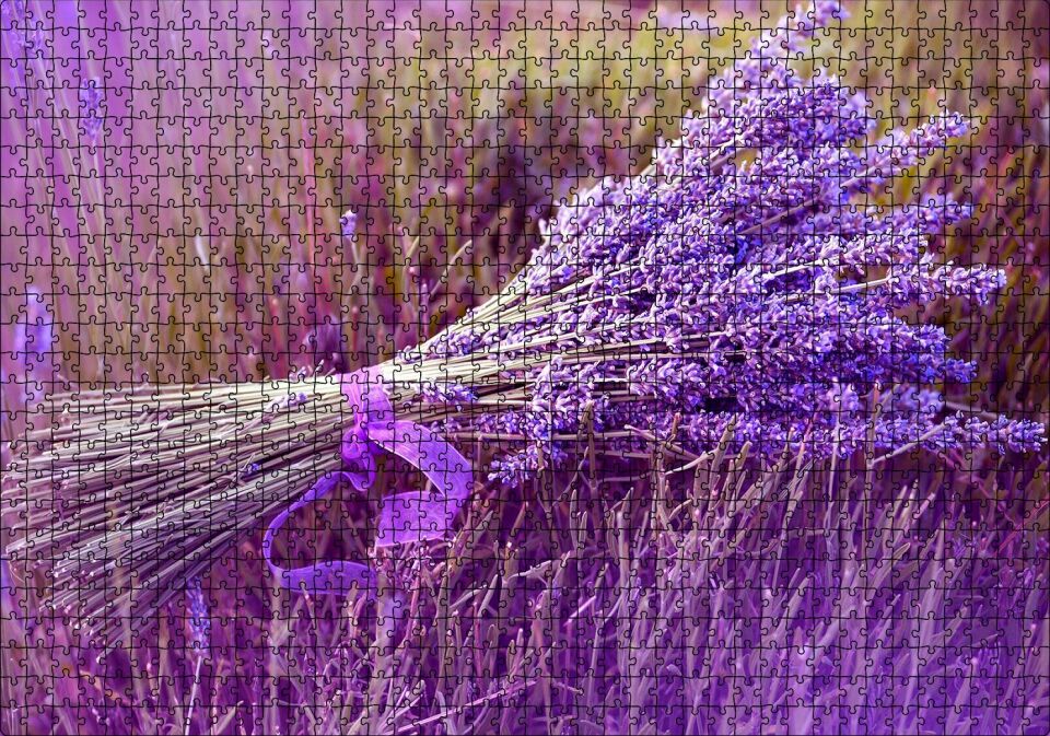 Bir Demet Lavanta Puzzle Yapboz MDF Ahşap 1000 Parça 49 cm X 68 cm