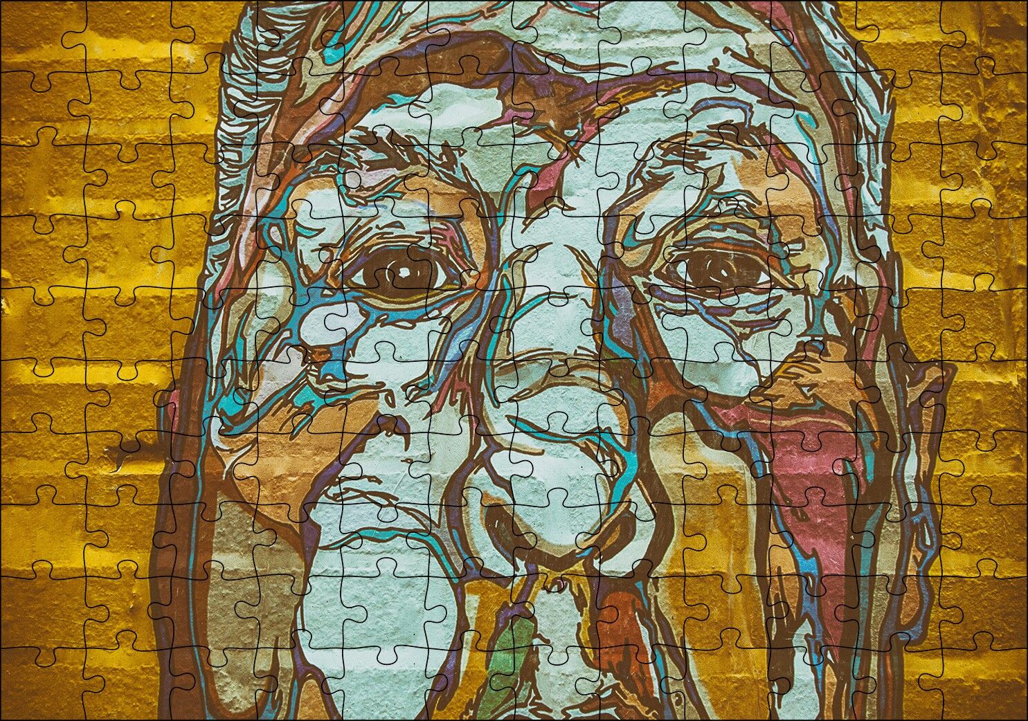 Alfred Hitchcock Portre Duvar Boyama Puzzle Yapboz MDF Ahşap