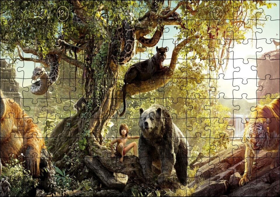 Orman Kitabı, Disney Filmi 2016 Görsel Puzzle Yapboz MDF Ahşap