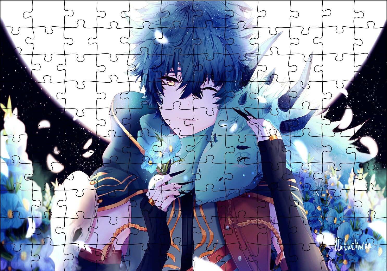 Anime Genç ve Ejderha Puzzle Yapboz MDF Ahşap
