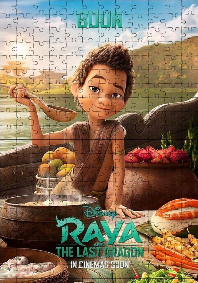 Boun Raya Ve Son Ejderha Görseli Puzzle Yapboz MDF Ahşap 120 Parça 24 cm X 34 cm