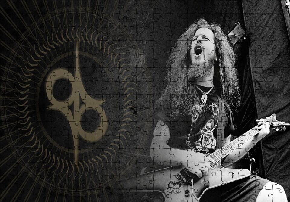 Dimebag Darrell Elektrogitar Puzzle Yapboz MDF Ahşap 255 Parça 34 cm X 49 cm