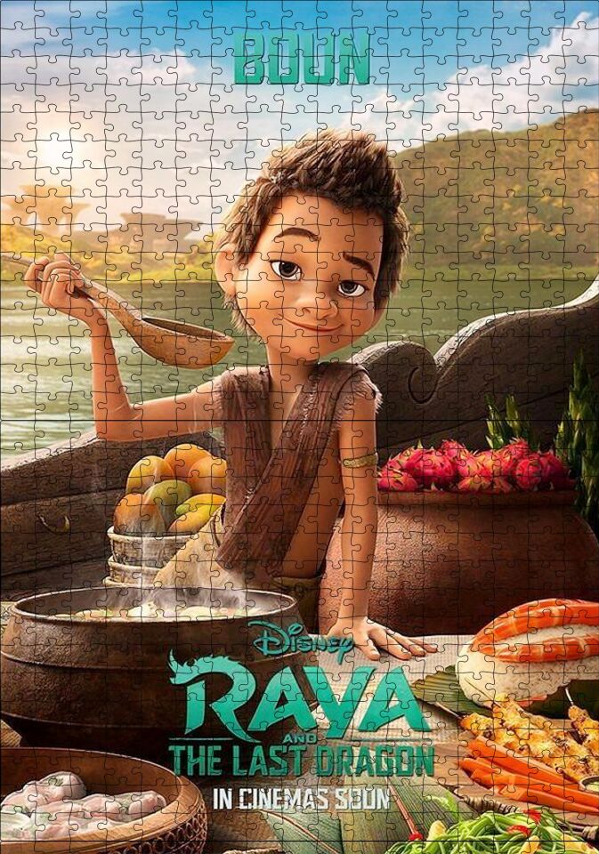 Boun Raya Ve Son Ejderha Görseli Puzzle Yapboz MDF Ahşap 255 Parça 34 cm X 49 cm