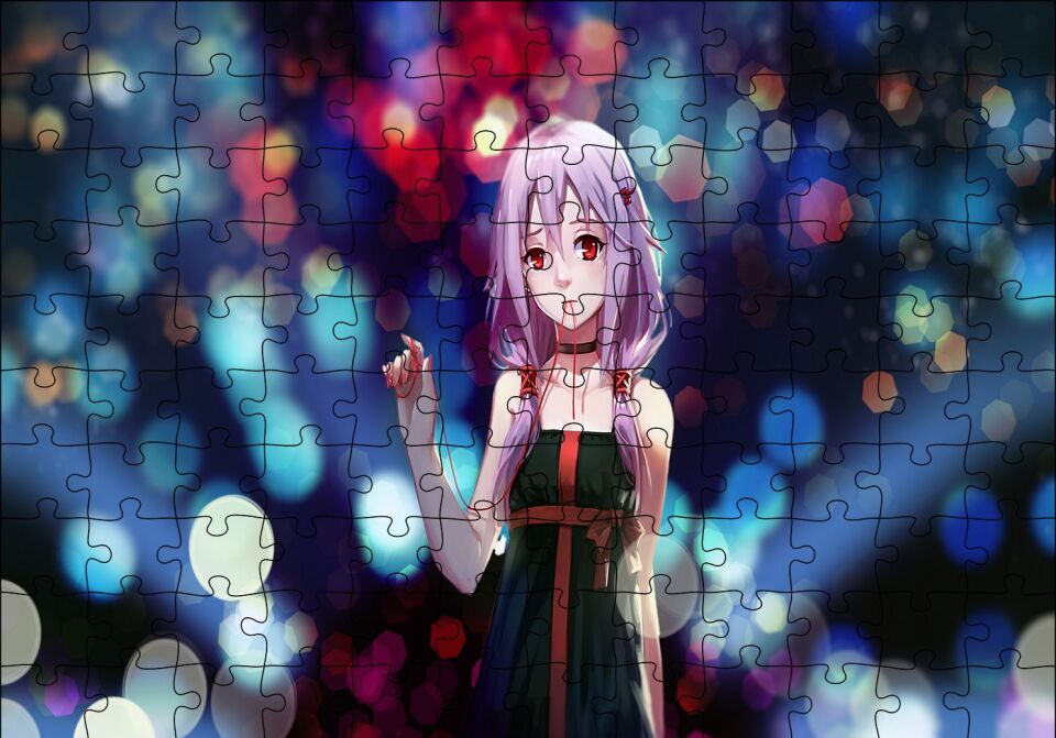 Anime Yalnız Hisseden Kız Puzzle Yapboz MDF Ahşap