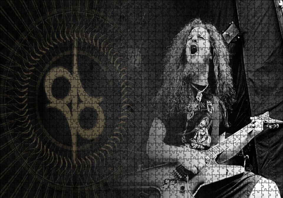 Dimebag Darrell Elektrogitar Puzzle Yapboz MDF Ahşap 1000 Parça 49 cm X 68 cm