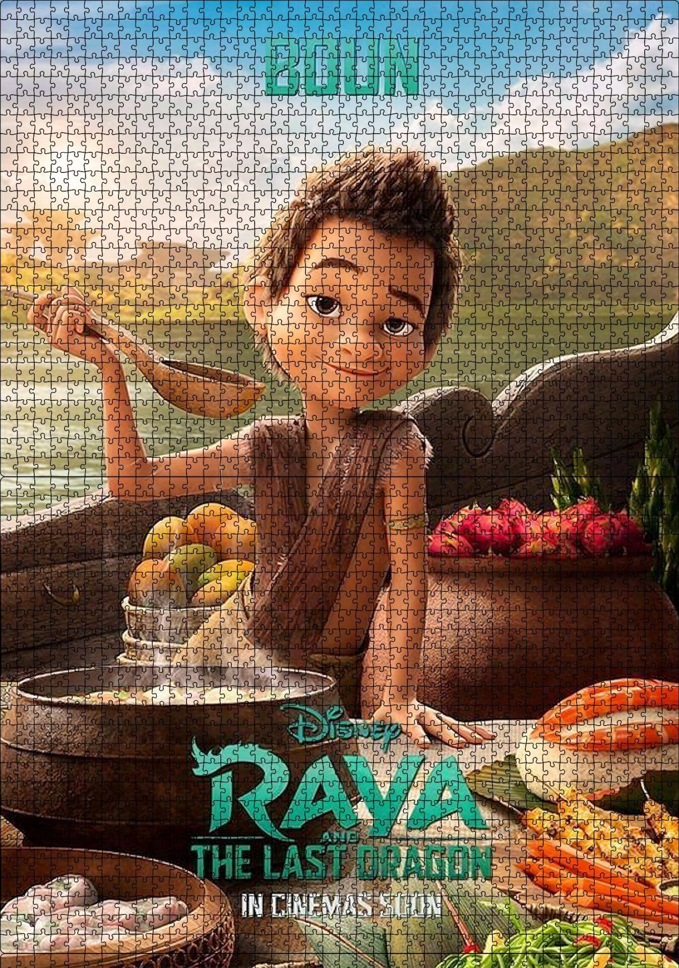 Boun Raya Ve Son Ejderha Görseli Puzzle Yapboz MDF Ahşap 1000 Parça 49 cm X 68 cm