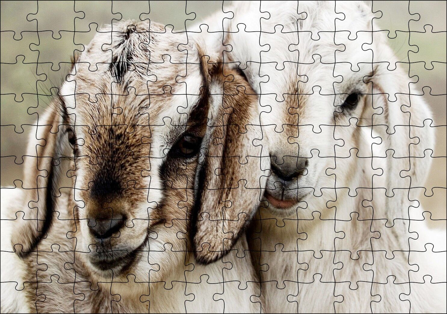 Keçi Yvruları Görseli Puzzle Yapboz MDF Ahşap 120 Parça 24 cm X 34 cm