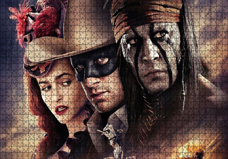 The Lone Ranger Filmi Görseli Puzzle Yapboz MDF Ahşap 1000 Parça 49 cm X 68 cm