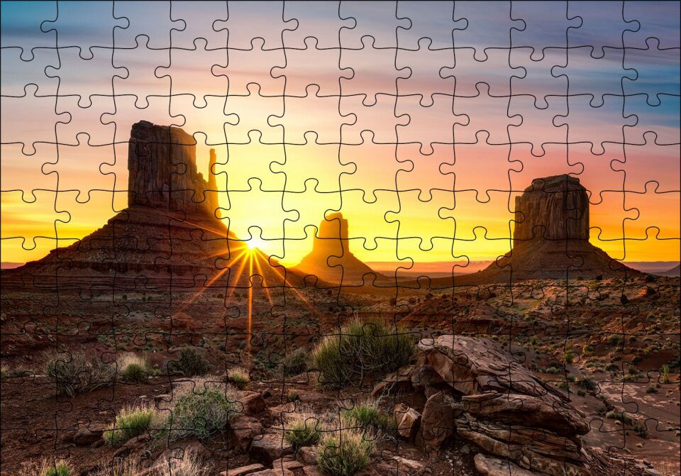 Büyük Kanyonda Gün Batımı Puzzle Yapboz MDF Ahşap
