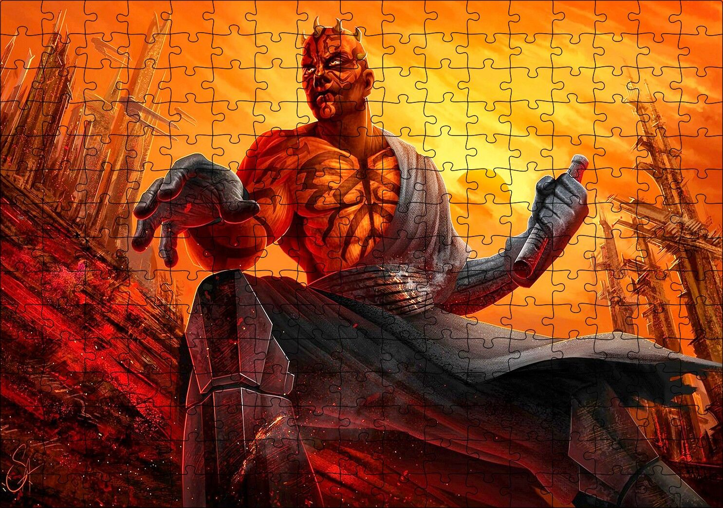 Darth Maul ve Kızıl Gezegen Puzzle Yapboz MDF Ahşap 255 Parça 34 cm X 49 cm
