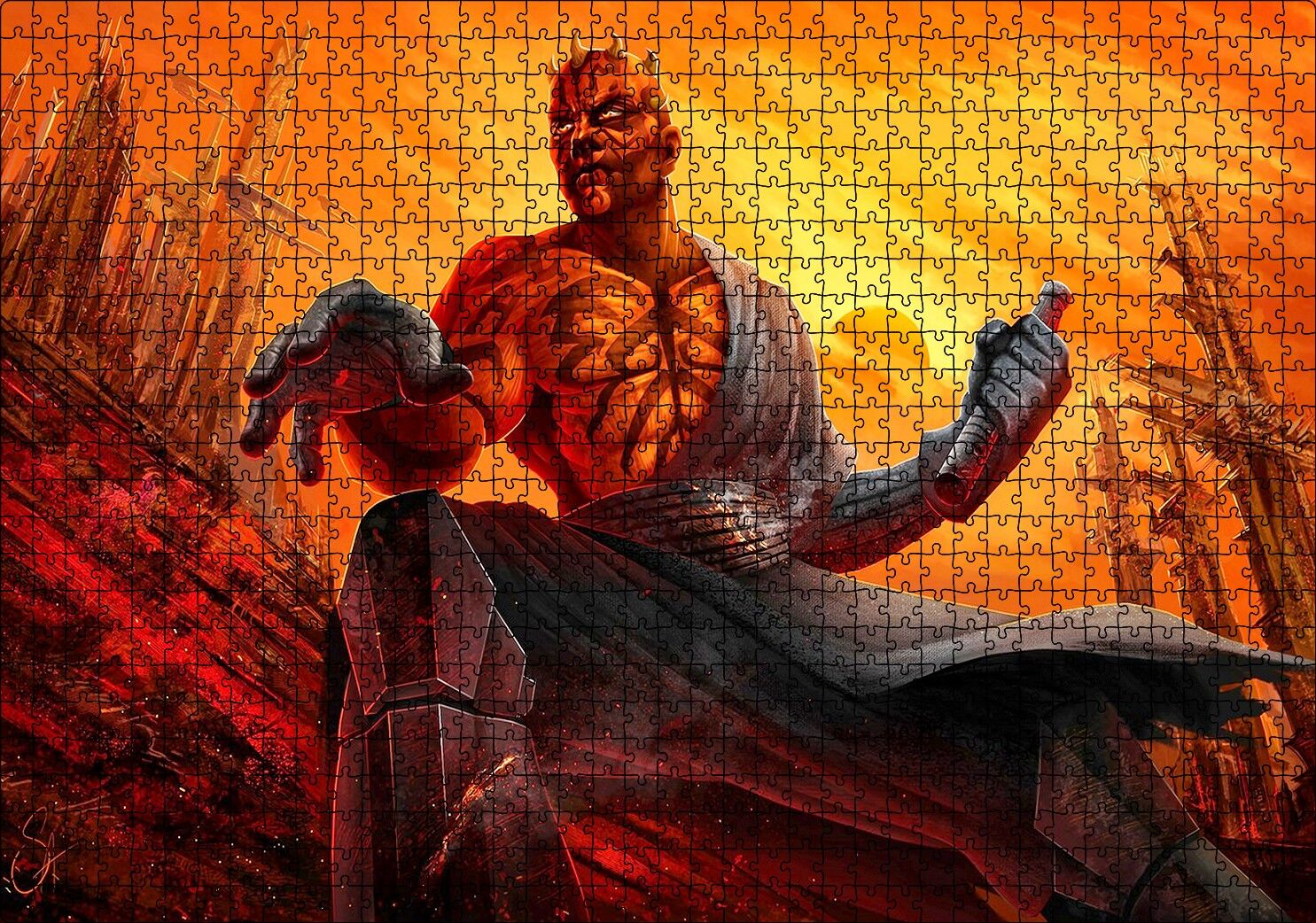 Darth Maul ve Kızıl Gezegen Puzzle Yapboz MDF Ahşap 1000 Parça 49 cm X 68 cm