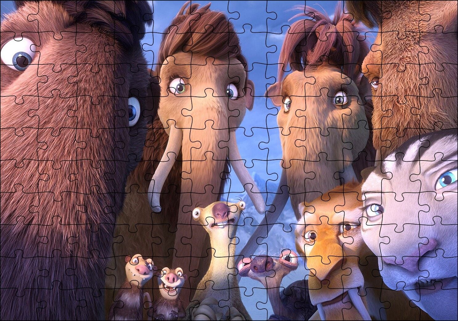 Buz Devri Tüm Karakterler Puzzle Yapboz MDF Ahşap 120 Parça 24 cm X 34 cm