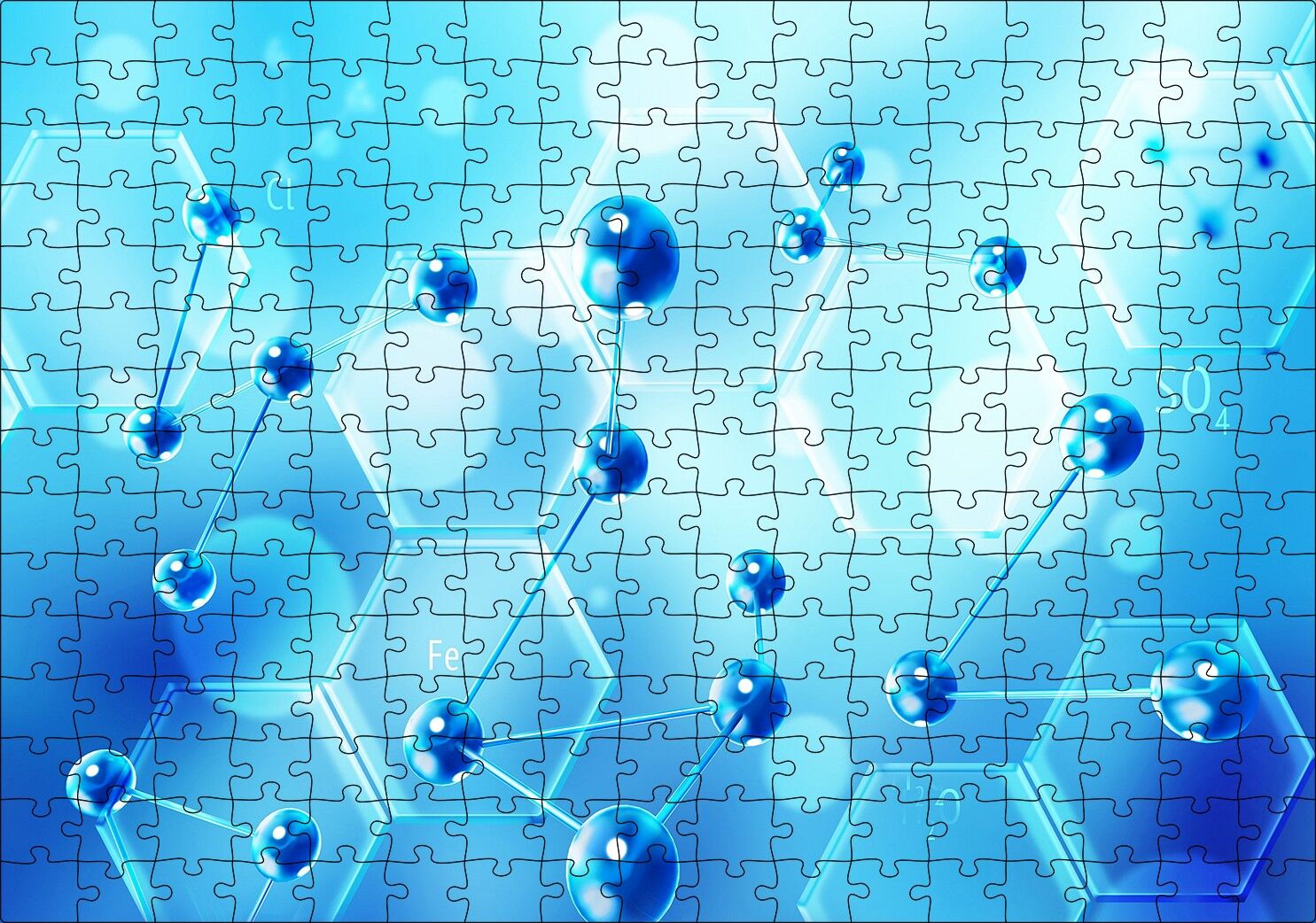 Kimya Sunum Temaları Görseli Puzzle Yapboz MDF Ahşap 255 Parça 34 cm X 49 cm