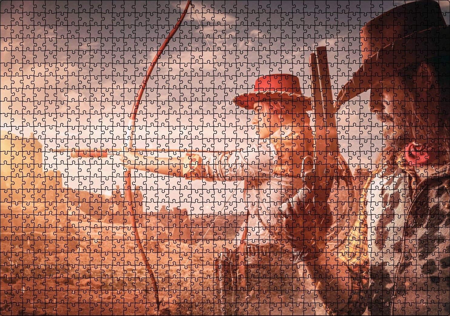 Red Dead Redemption Oyun Posteri Puzzle Yapboz MDF Ahşap 1000 Parça 49 cm X 68 cm