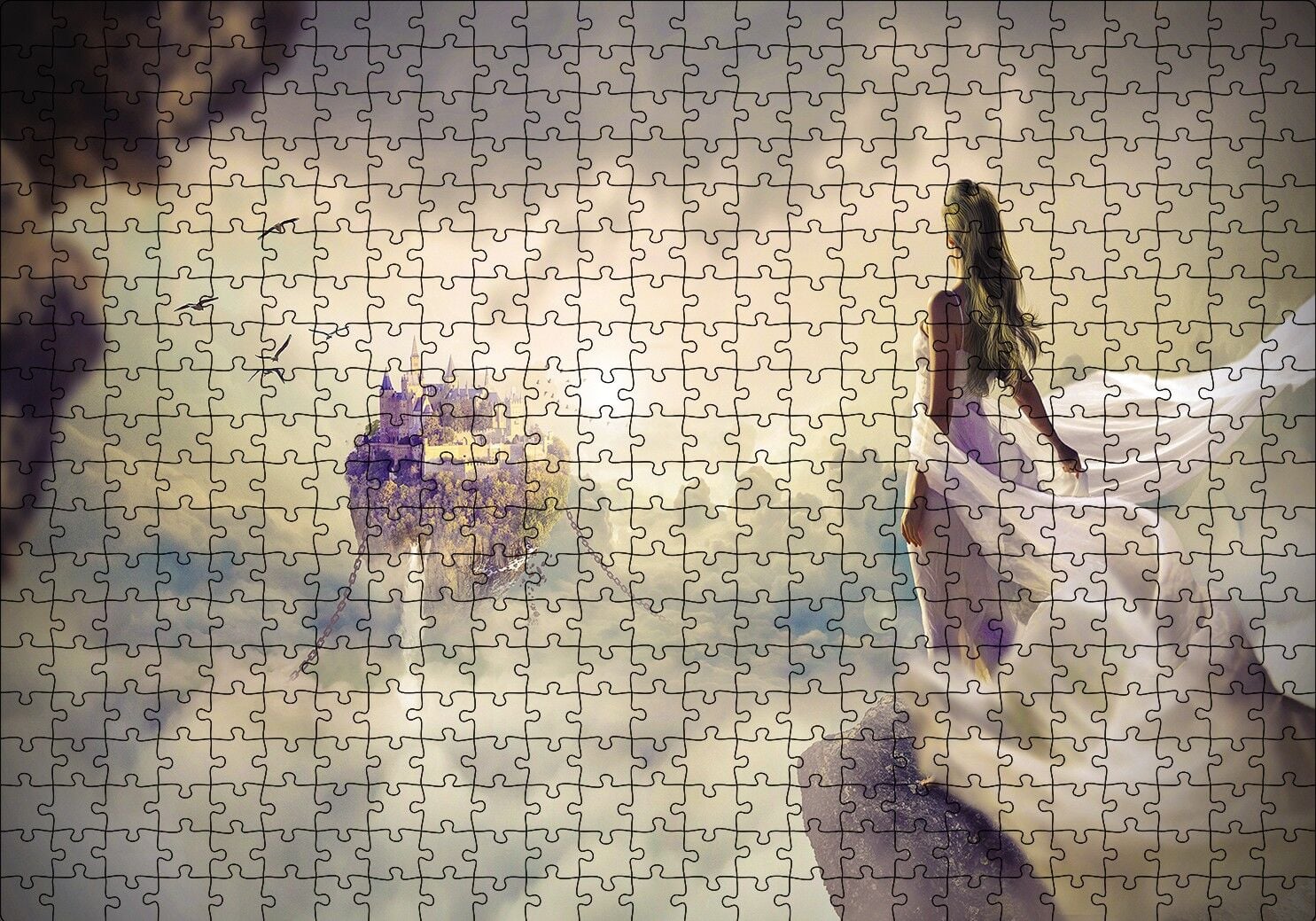 Rüyadaki Kadın Fantastik Puzzle Yapboz MDF Ahşap 500 Parça 49 cm X 68 cm