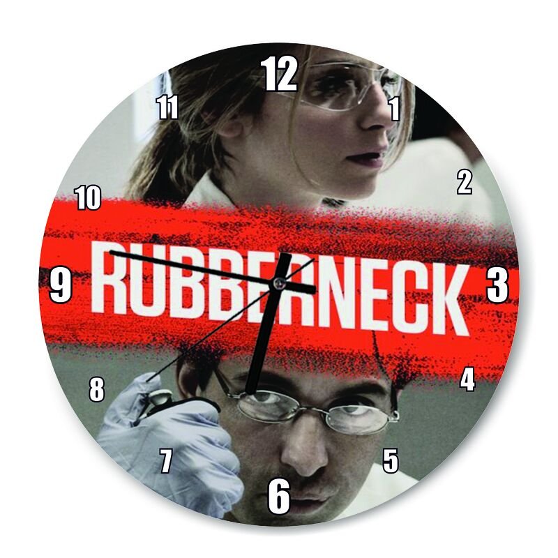 Rubberneck Film Afiş  Mdf Ahşap Duvar Saati 50 cm Çap