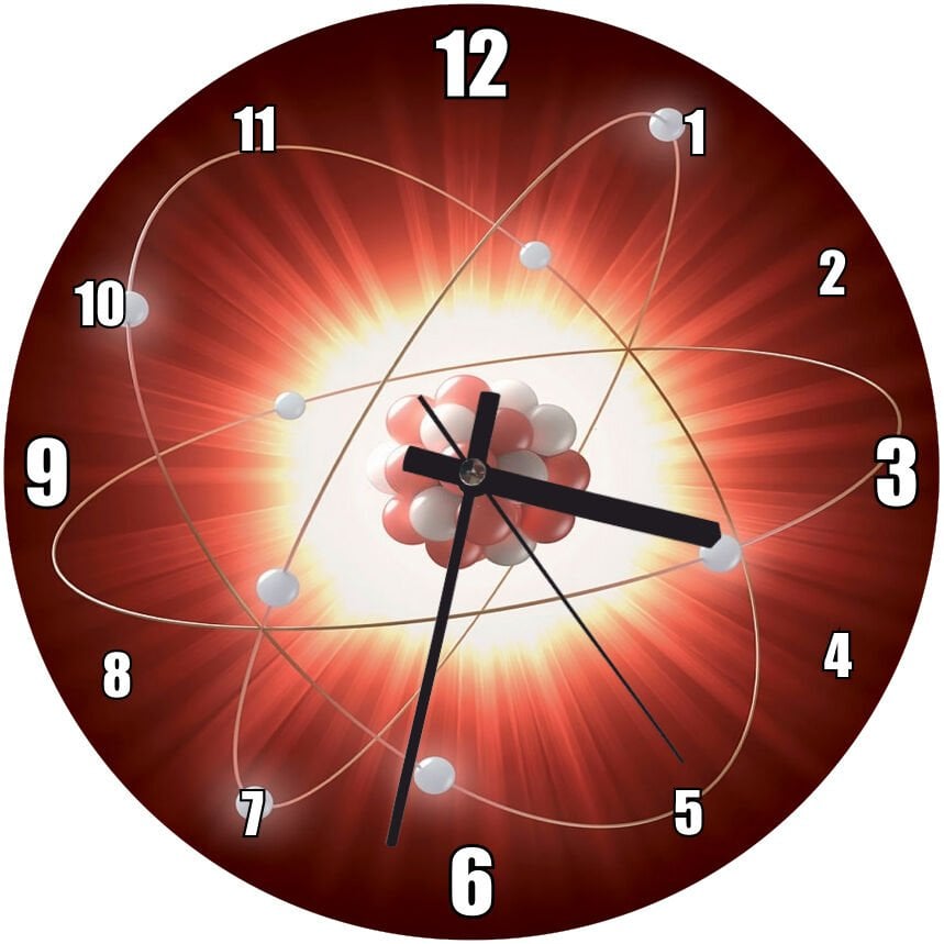 Atomic Model Işıklı Mdf Ahşap Duvar Saati