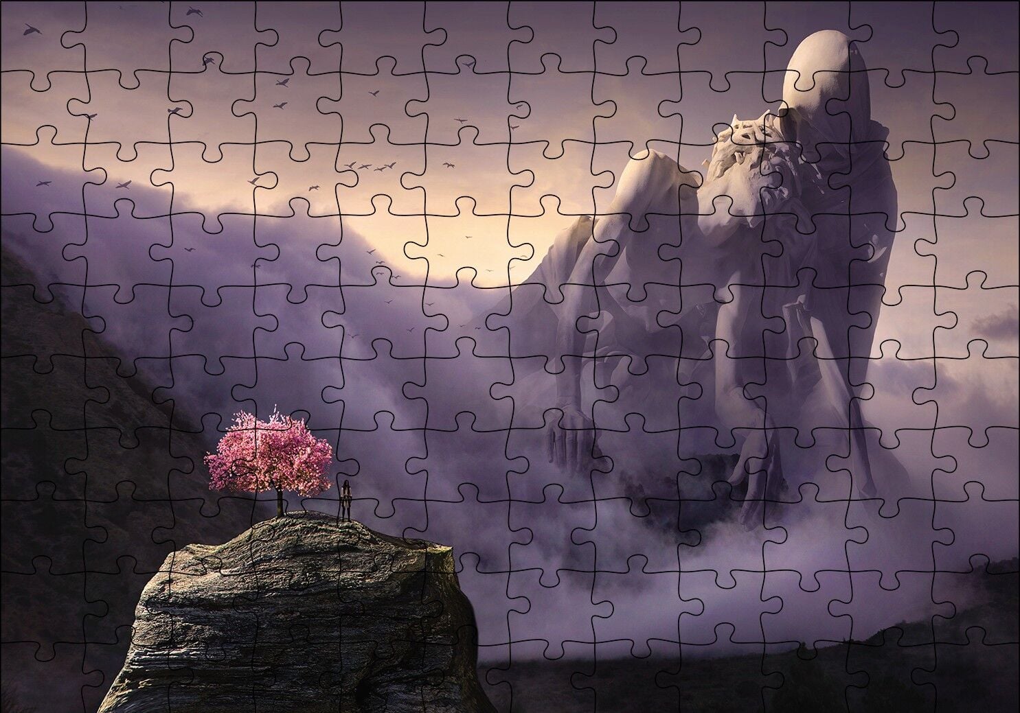 Fantazi Acı Çeken Heykel Puzzle Yapboz MDF Ahşap 120 Parça 24 cm X 34 cm