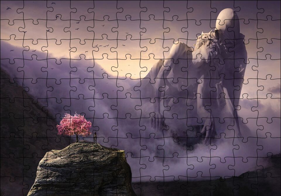Fantazi Acı Çeken Heykel Puzzle Yapboz MDF Ahşap 120 Parça 24 cm X 34 cm