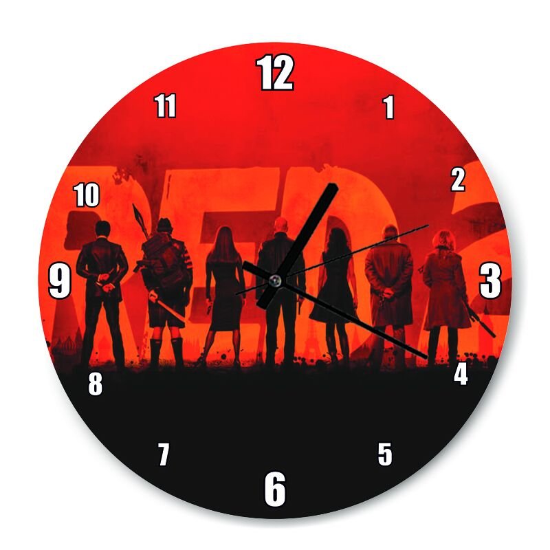 Red 2 Poster  Mdf Ahşap Duvar Saati 30 cm Çap