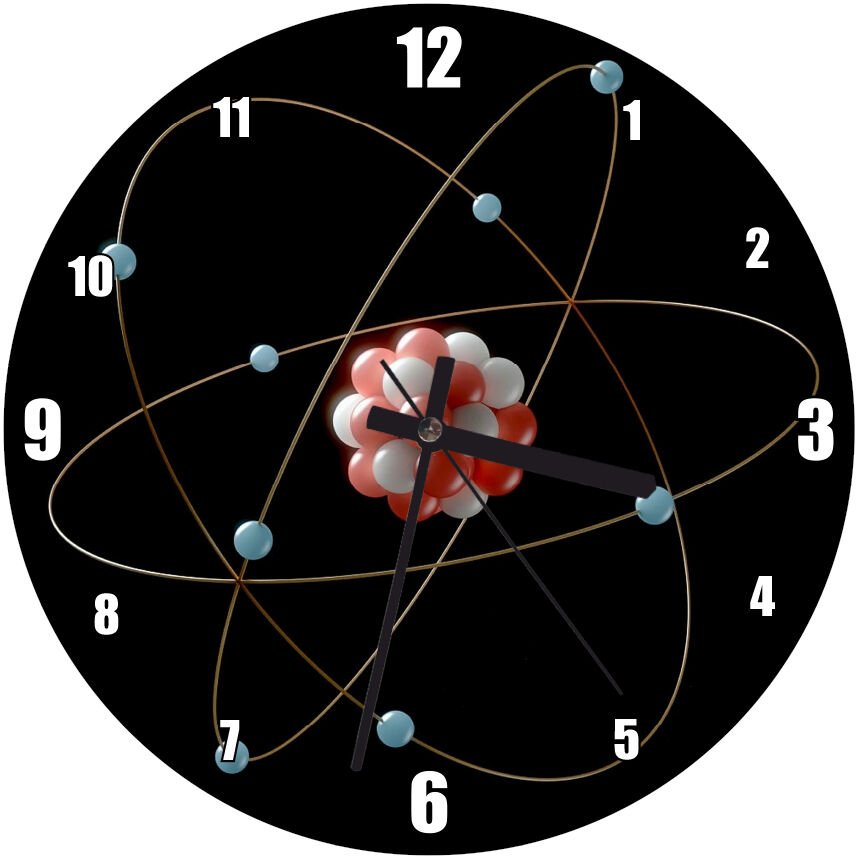 Atomic Model Mdf Ahşap Duvar Saati
