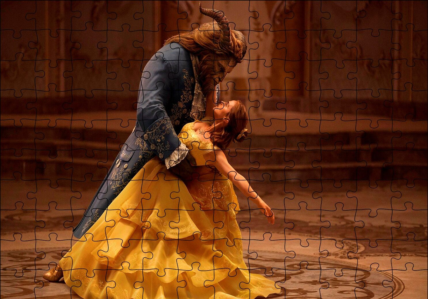 Beauty and The Beast Emma Watson Dans Puzzle Yapboz MDF Ahşap