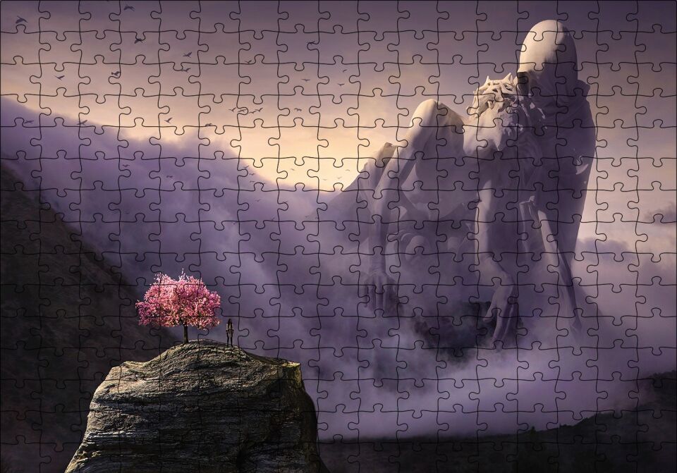 Fantazi Acı Çeken Heykel Puzzle Yapboz MDF Ahşap 255 Parça 34 cm X 49 cm