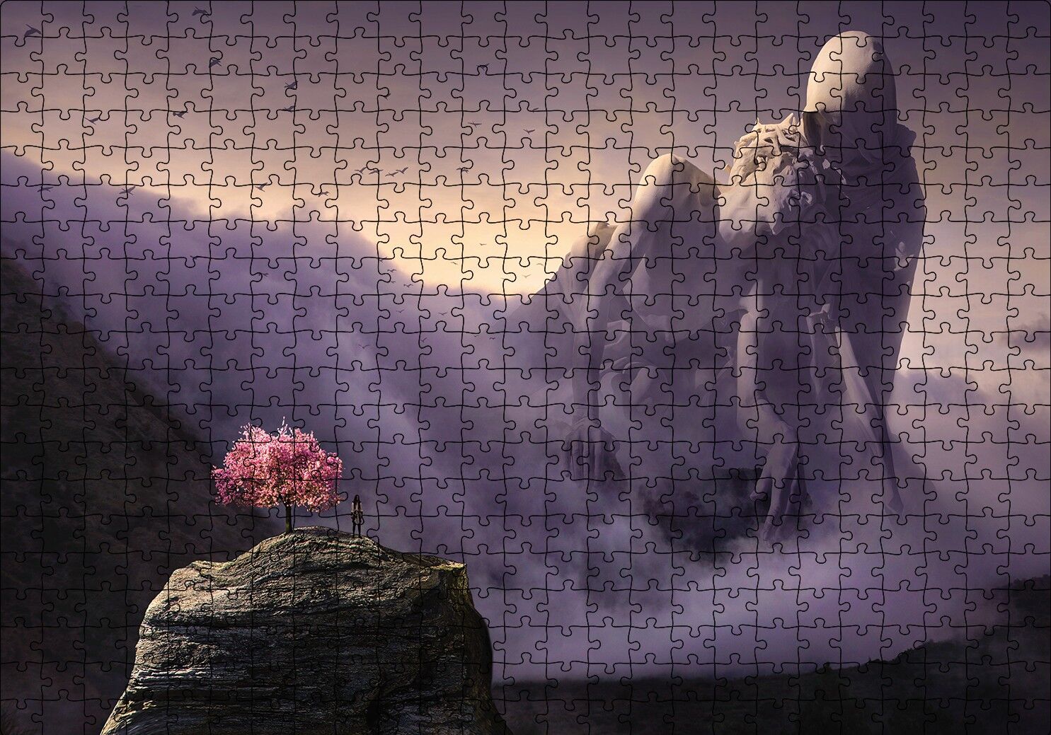 Fantazi Acı Çeken Heykel Puzzle Yapboz MDF Ahşap 500 Parça 49 cm X 68 cm