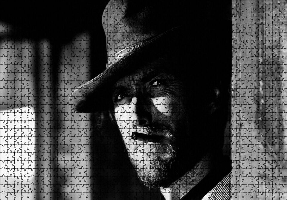 İyi Kötü Çirkin Clint Eastwood SB Puzzle Yapboz MDF Ahşap 1000 Parça 49 cm X 68 cm
